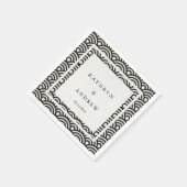 Japanse Seigaiha Waves Elegant Black + White Servet (Hoek)