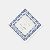 Japanse Seigaiha Waves Elegant Dark Blue + White Servetten (Hoek)