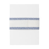 Japanse Seigaiha Waves Elegant Dark Blue + White Uitnodigingen Wikkel (Achterkant Voorbeeld)
