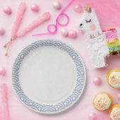 Japanse Seigaiha Waves Elegant Paars + White Papieren Bordje (Feest)