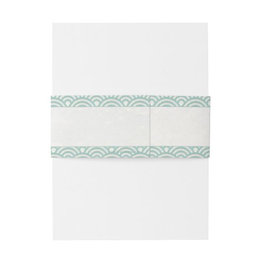 Japanse Seigaiha Waves Elegant Seafoam Green Uitnodigingen Wikkel (Achterkant Voorbeeld)