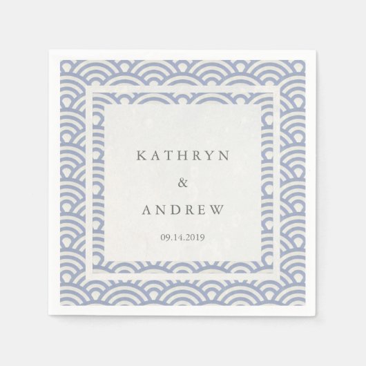 Japanse Seigaiha Waves Elegant Soft Paars Servetten (Voorkant)