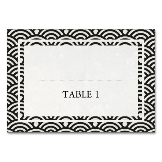 Japanse Seigaiha Waves Elegant Wedding Kaart (Voorkant)