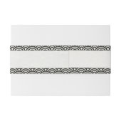 Japanse Seigaiha Waves Modern Black+White Wedding Uitnodigingen Wikkel (Achterkant Voorbeeld)