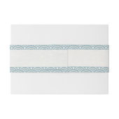 Japanse Seigaiha Waves Modern Blue+White Wedding Uitnodigingen Wikkel (Achterkant Voorbeeld)