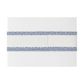Japanse Seigaiha Waves Modern Blue+White Wedding Uitnodigingen Wikkel
