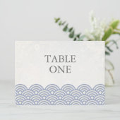 Japanse Seigha gestileerde golven groot tafelnumme Kaart (Staand voorkant)