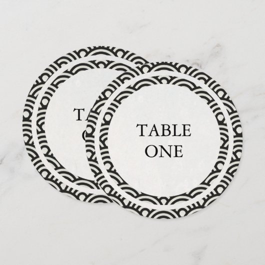 Japanse Seigha gestileerde golven ronde tafel numm Kaart (Voorkant / Achterkant)