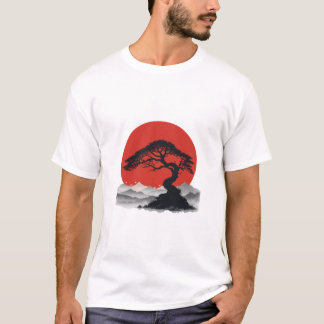 Japanse Serenity Bonsai Silhouet T-Shirt