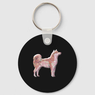 Japanse shiba in Sakura Cherry Blossom Moon Sleutelhanger