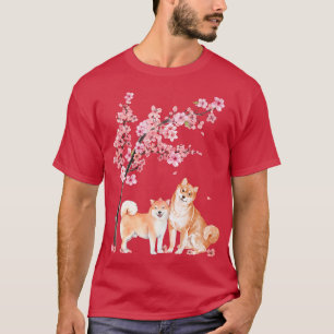 Japanse shiba Inu Cherry Blossom Flower Sakura Tr T-shirt