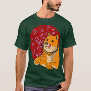 Japanse shiba Inu Dog Cherry Blossom T-shirt