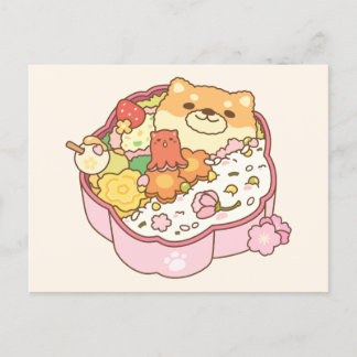 Japanse Shiba Inu Sakura Bento Box Briefkaart