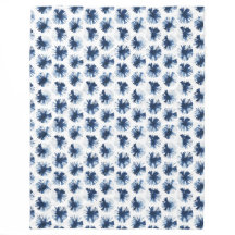 Japanse Shibori Tie Dye Fleece Deken in Blauw