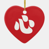 Japanse Shin Kanji Kokoro 心 Keramisch Ornament (Voorkant)