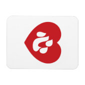 Japanse Shin Kanji Kokoro 心 Magneet (Horizontaal)