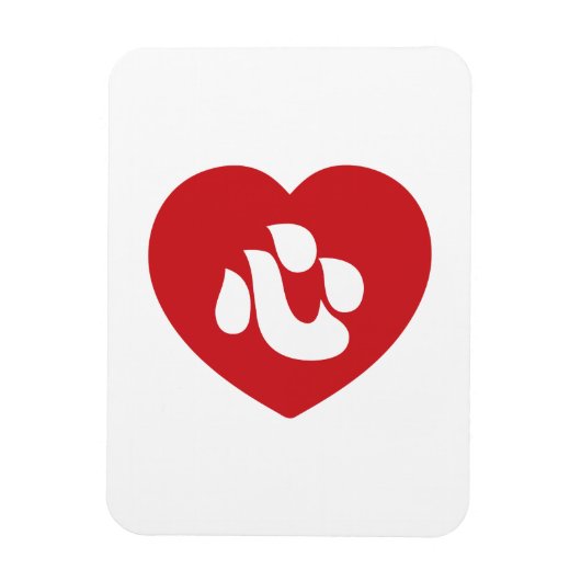 Japanse Shin Kanji Kokoro 心 Magneet (Verticaal)