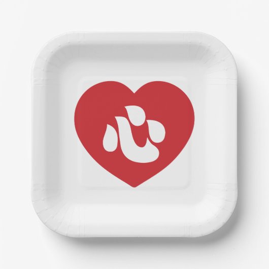 Japanse Shin Kanji Kokoro 心 Papieren Bordje (Voorkant)