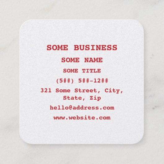 Japanse Shin Kanji Kokoro 心 Vierkante Visitekaartje (Achterkant)