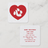 Japanse Shin Kanji Kokoro 心 Vierkante Visitekaartje (Voorkant / Achterkant)