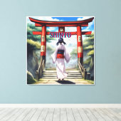 Japanse Shinto Religie Canvas Afdruk (Insitu (Houten vloer))
