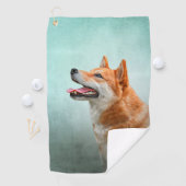 Japanse sjiiba Inu-hond tekenen Golfhanddoek (Insitu)
