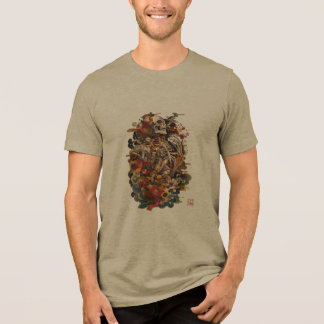 Japanse Skelet Kunst | Gotische Bloemrijke Schedel Tri-Blend Shirt