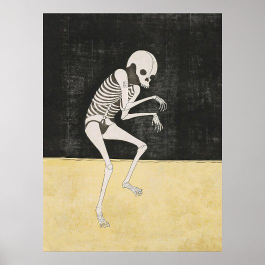 Japanse Skelet Ukiyo-e Dark Art Print (Voorkant)