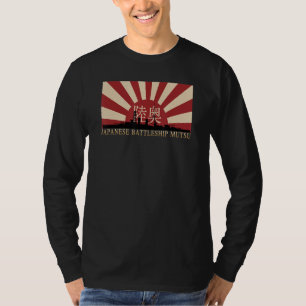 Japanse Slagschip Mutsu Rijzende Zon Vlag T-shirt