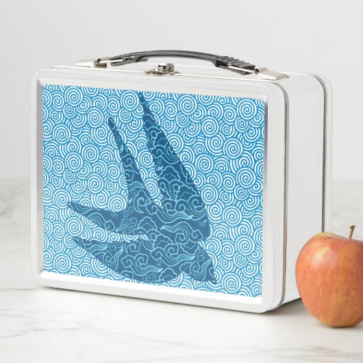 Japanse slik in de vlucht, kobalt en Bleek blauw (In situ)