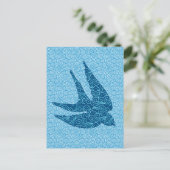 Japanse slik in de vlucht, kobalt en Bleek blauw Briefkaart (Staand voorkant)