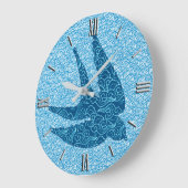 Japanse slik in de vlucht, kobalt en Bleek blauw Grote Klok (Hoek)