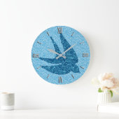 Japanse slik in de vlucht, kobalt en Bleek blauw Grote Klok (Huis)