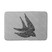 Japanse slik in vlucht, houtskool en lichte grijs badmat (Voorkant)