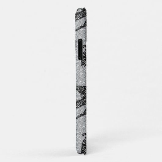 Japanse slik in vlucht, houtskool en lichte grijs Case-Mate iPhone case (Achterkant/rechts)