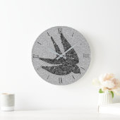 Japanse slik in vlucht, houtskool en lichte grijs grote klok (Huis)