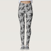 Japanse slikken in de vlucht, houtskool en lichtgr leggings (Voorkant)