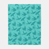 Japanse slikken in vlucht, Turquoise en Aqua Fleece Deken (Voorkant)