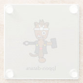 Japanse smid Ippon-datara: Cartoon Yokai Glazen Onderzetter (Achterkant)