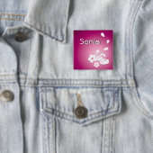  Japanse sneeuwkonijnen en Sakura Vierkante Button 5,1 Cm (In situ)