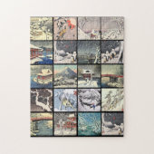 Japanse sneeuwlandschapsbomen schilderijen legpuzzel (Verticaal)