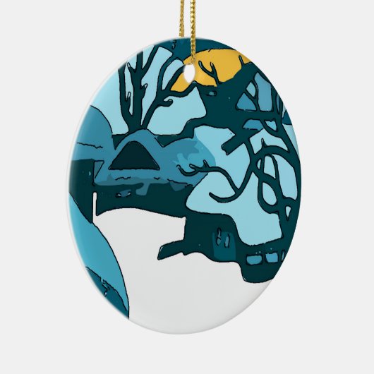 Japanse sneeuwmaan afdrukken keramisch ornament (Rechts)