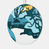 Japanse sneeuwmaan afdrukken keramisch ornament (Links)