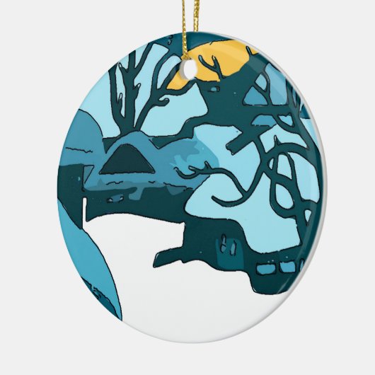 Japanse sneeuwmaan afdrukken keramisch ornament (Links)