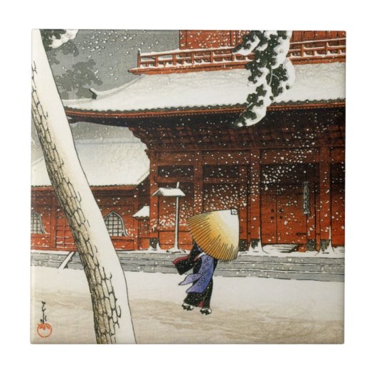 Japanse sneeuwtegel tegeltje (Voorkant)