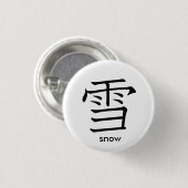 Japanse sneeuwtekenpop ronde button 3,2 cm (Voorkant /achterkant)
