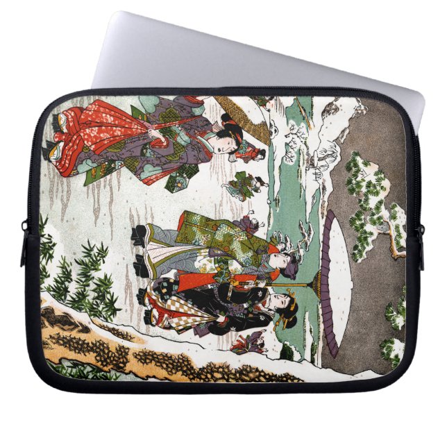 Japanse sneeuwval laptop sleeve (Voorkant)