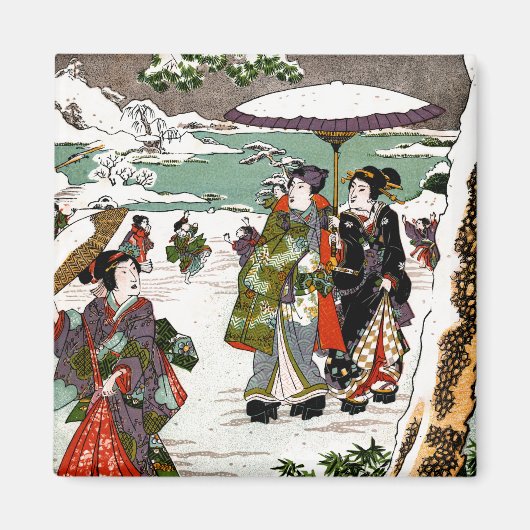 Japanse sneeuwval magneet (Voorkant)