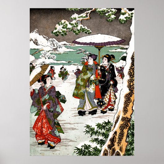 Japanse sneeuwval poster (Voorkant)