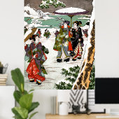 Japanse sneeuwval poster (Thuiskantoor)